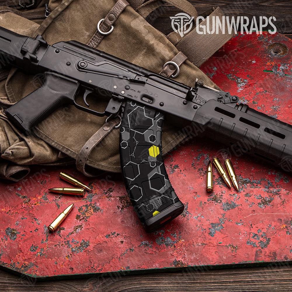 Hex DNA Yellow AK 47 Mag Gun Skin Vinyl Wrap