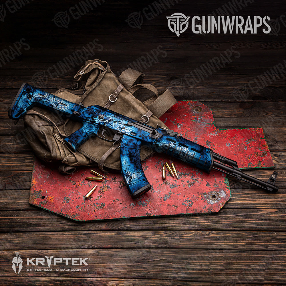 AK 47 Kryptek Blue Lightning Camo Gun Skin Vinyl Wrap