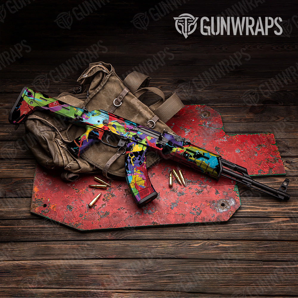 Shattered Militant Charcoal Camo Gun Skin Vinyl Wrap for AK 47