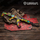 Paint Splatter Yellow AK 47 Gun Skin Vinyl Wrap