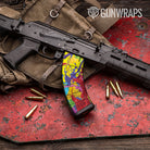 Paint Splatter Yellow AK 47 Mag Gun Skin Vinyl Wrap