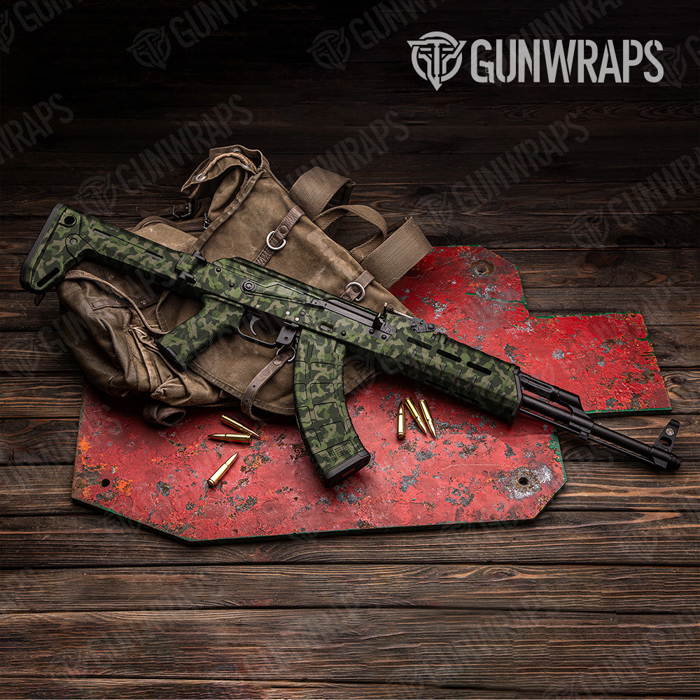 Ragged Army Green Camo AK 47 Gun Skin Vinyl Wrap