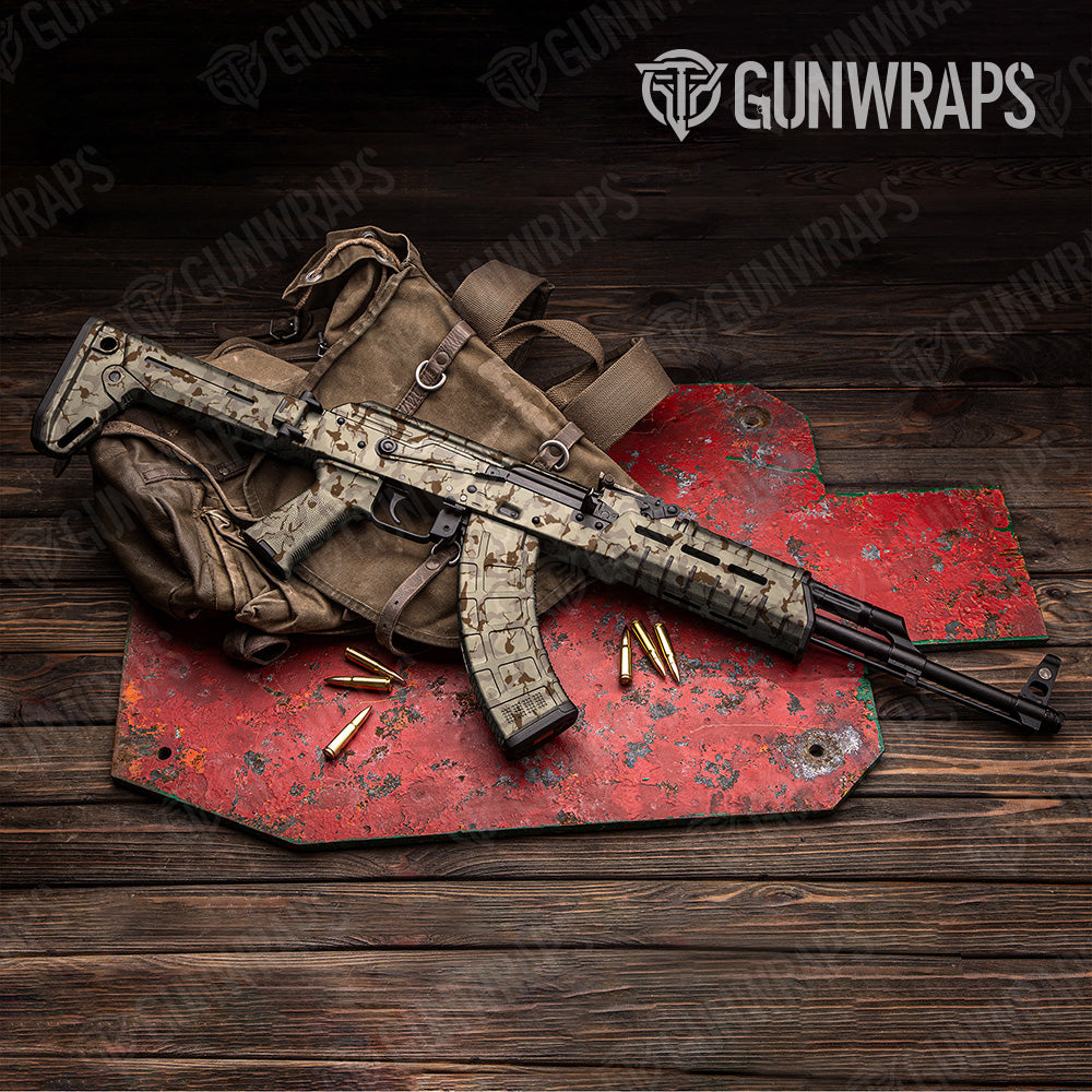 Ragged Desert Camo AK 47 Gun Skin Vinyl Wrap