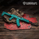 Ragged Elite Tiffany Blue Camo AK 47 Gun Skin Vinyl Wrap