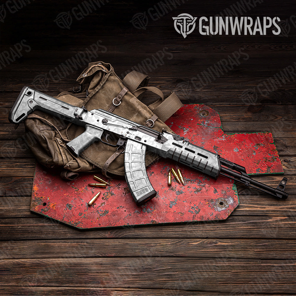 Ragged Elite White Camo AK 47 Gun Skin Vinyl Wrap