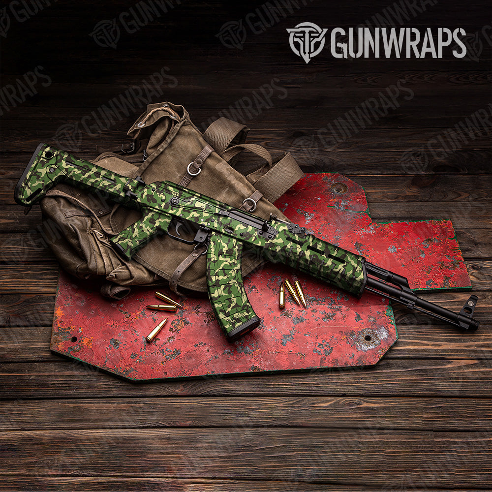 Ragged Jungle Camo AK 47 Gun Skin Vinyl Wrap
