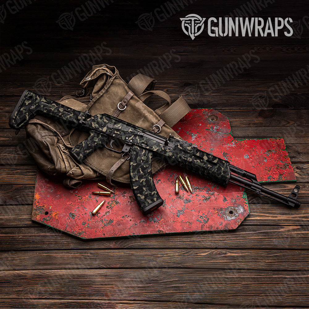 Ragged Militant Charcoal Camo AK 47 Gun Skin Vinyl Wrap