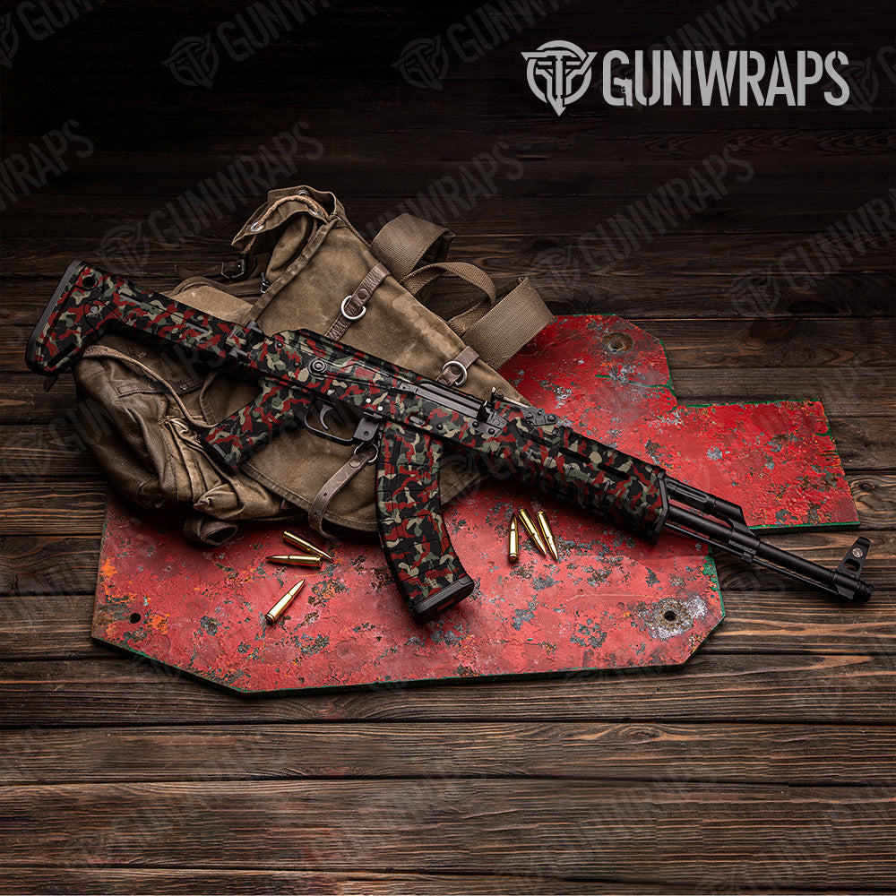 Ragged Militant Red Camo AK 47 Gun Skin Vinyl Wrap
