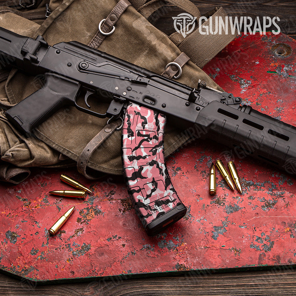 Ragged Pink Camo AK 47 Mag Gun Skin Vinyl Wrap
