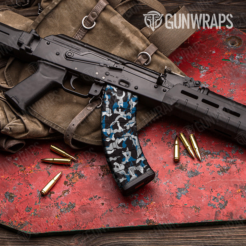 Ragged Blue Tiger Camo AK 47 Mag Gun Skin Vinyl Wrap