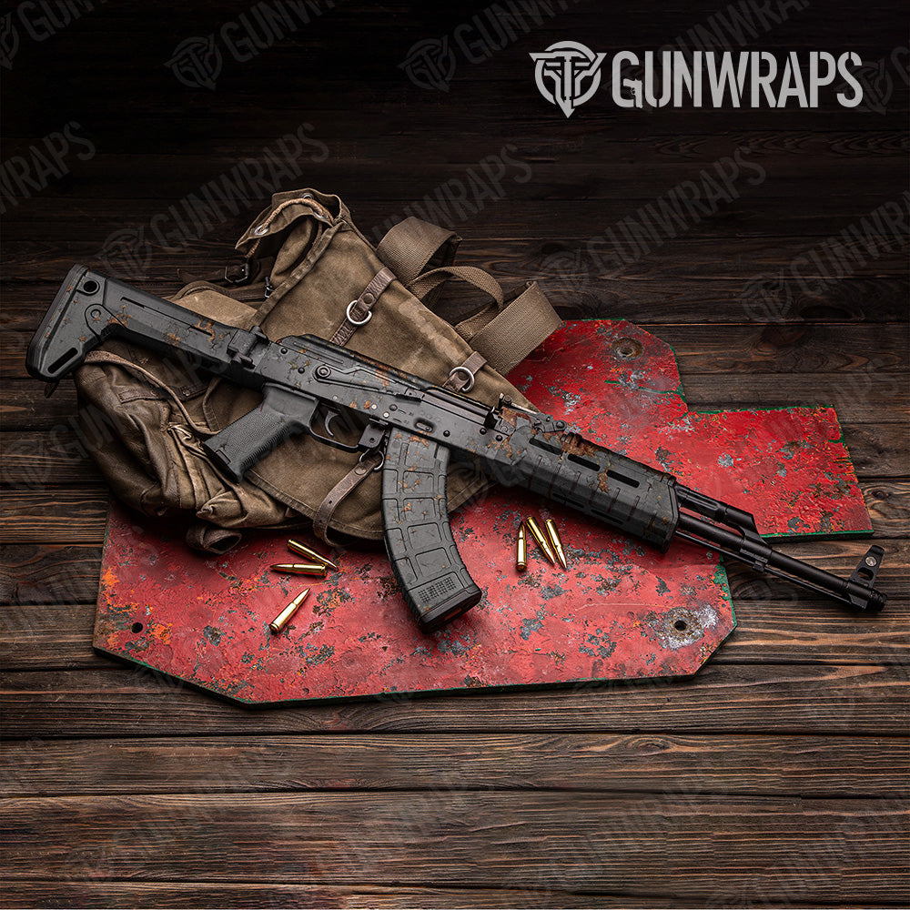 Rust 3D Grey AK 47 Gun Skin Vinyl Wrap