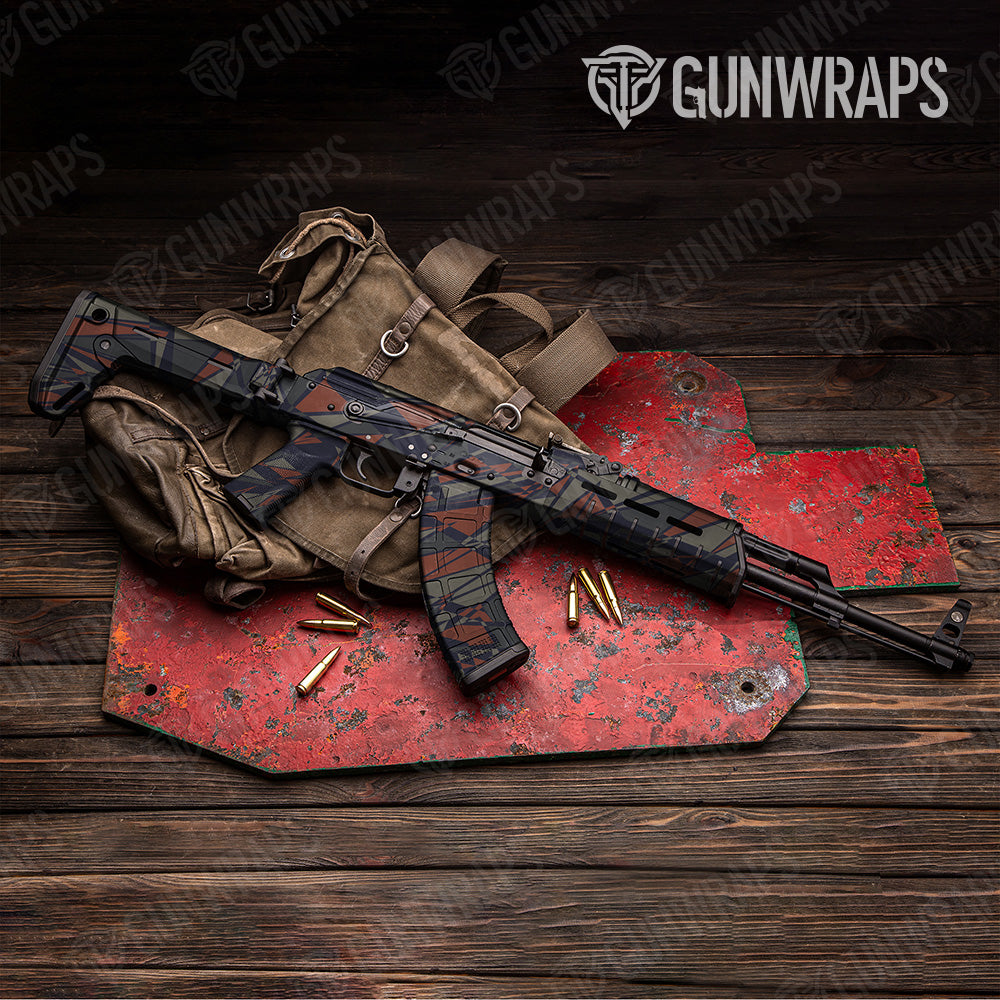 Sharp Blue Copper Camo AK 47 Gun Skin Vinyl Wrap