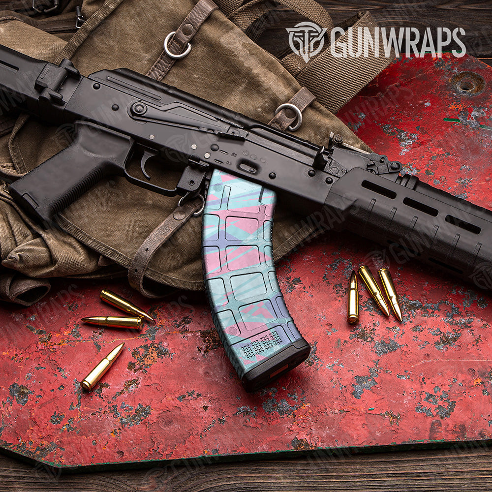 Sharp Cotton Candy Camo AK 47 Mag Gun Skin Vinyl Wrap