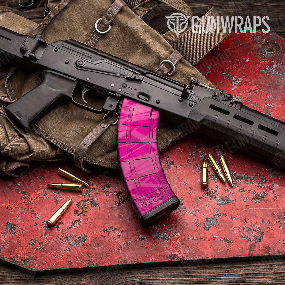 Sharp Elite Magenta Camo AK 47 Mag Gun Skin Vinyl Wrap