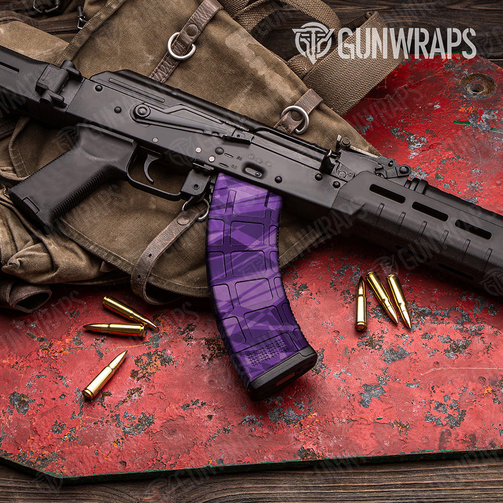 Sharp Elite Purple Camo AK 47 Mag Gun Skin Vinyl Wrap
