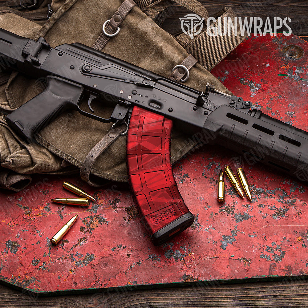 Sharp Elite Red Camo AK 47 Mag Gun Skin Vinyl Wrap
