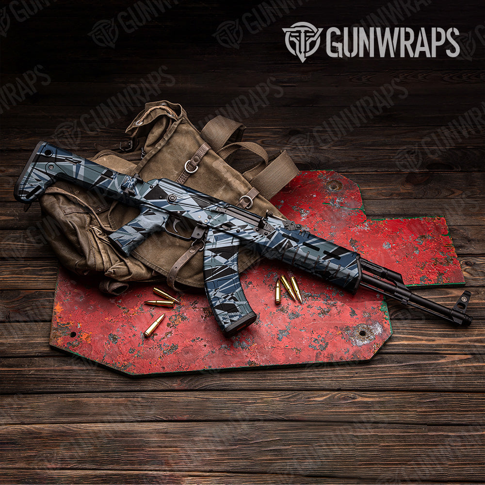 Sharp Navy Camo AK 47 Gun Skin Vinyl Wrap