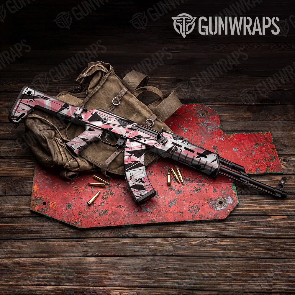 Sharp Pink Camo AK 47 Gun Skin Vinyl Wrap