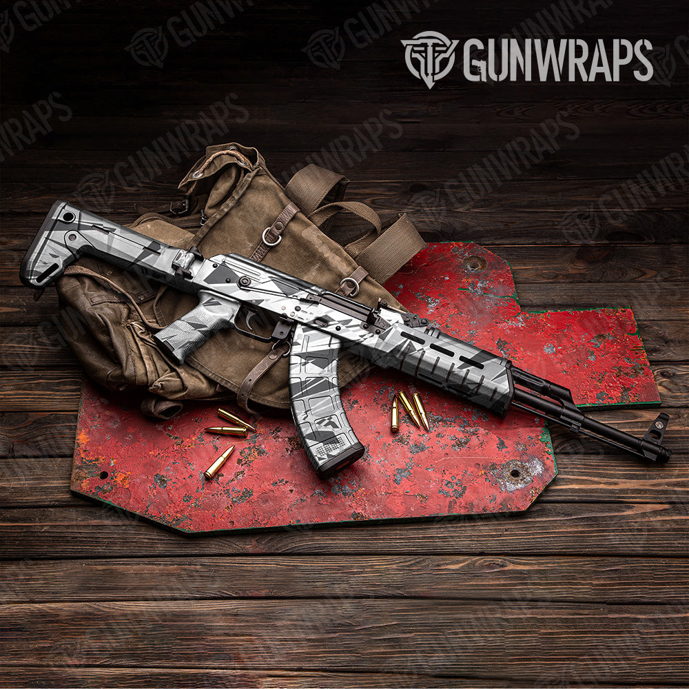 Sharp Snow Camo AK 47 Gun Skin Vinyl Wrap