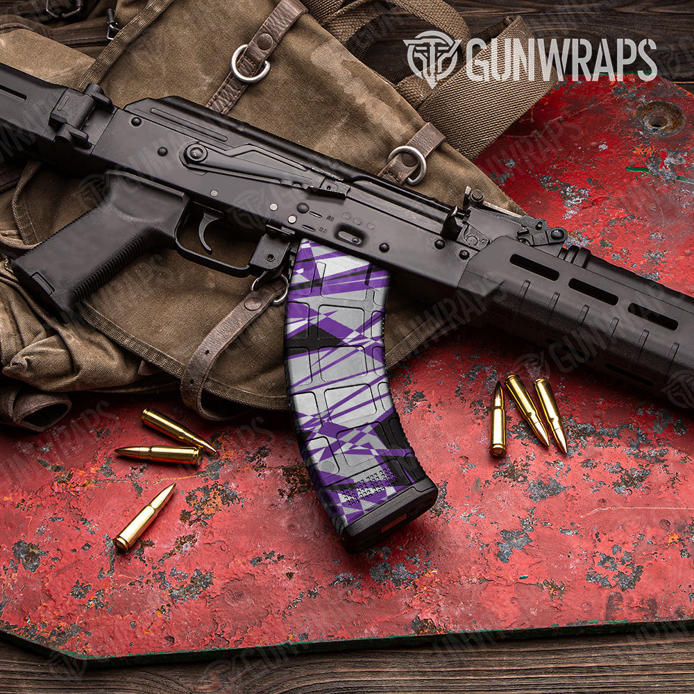 Sharp Purple Tiger Camo AK 47 Mag Gun Skin Vinyl Wrap