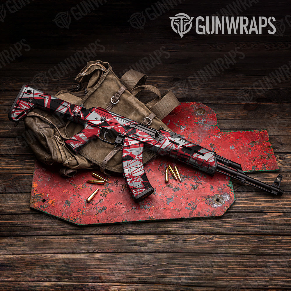 Sharp Red Tiger Camo AK 47 Gun Skin Vinyl Wrap