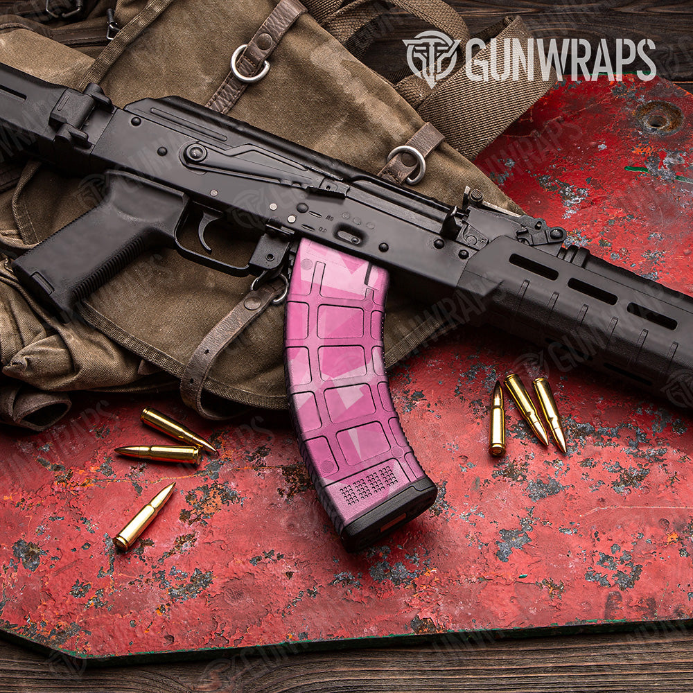 Shattered Elite Pink Camo AK 47 Mag Gun Skin Vinyl Wrap