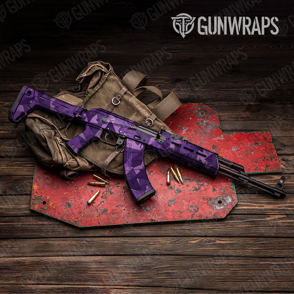 Shattered Elite Purple Camo AK 47 Gun Skin Vinyl Wrap