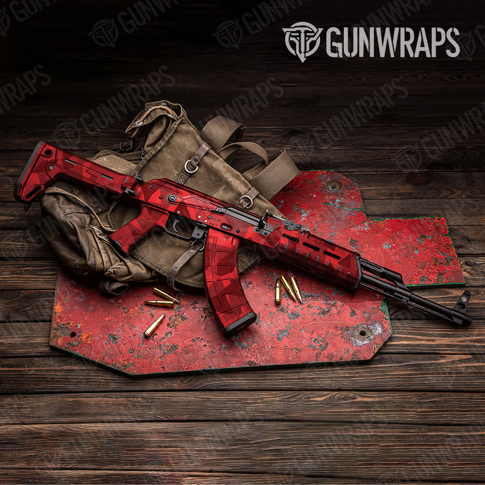 Shattered Elite Red Camo AK 47 Gun Skin Vinyl Wrap
