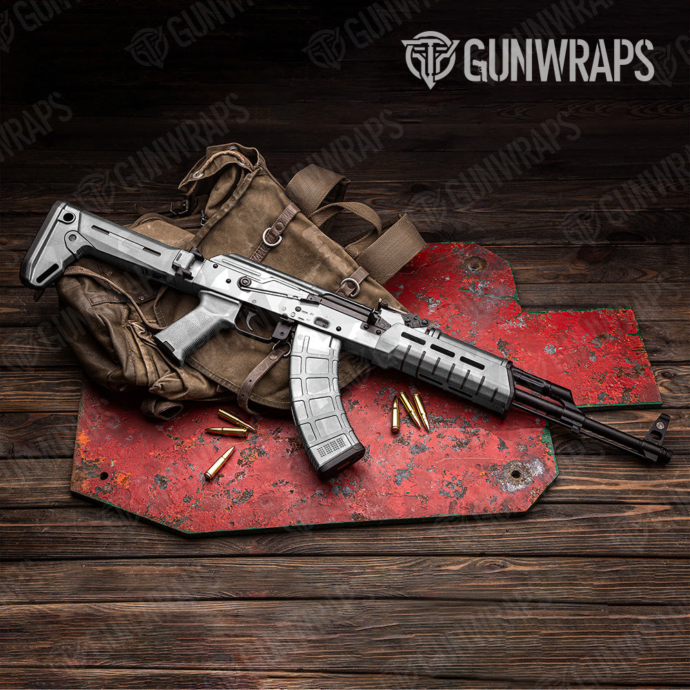 Shattered Elite White Camo AK 47 Gun Skin Vinyl Wrap