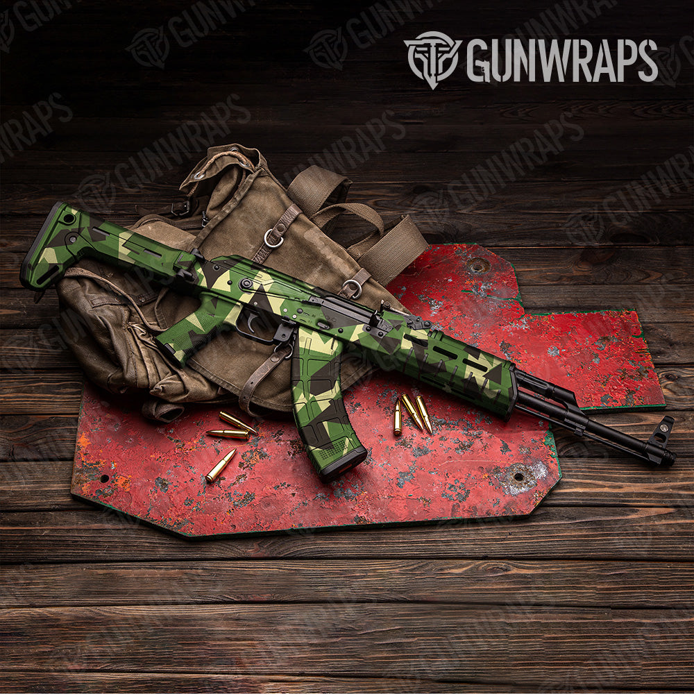 Shattered Jungle Camo AK 47 Gun Skin Vinyl Wrap