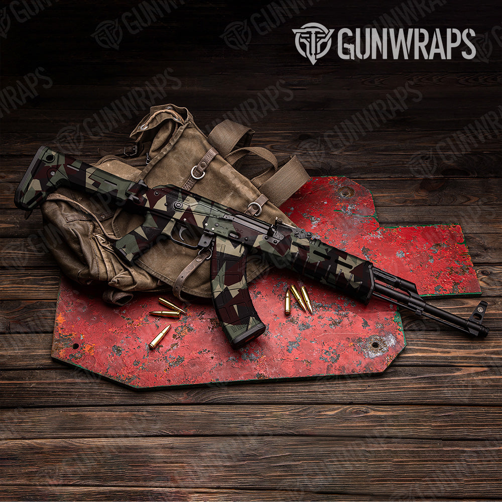 Shattered Militant Blood Camo AK 47 Gun Skin Vinyl Wrap