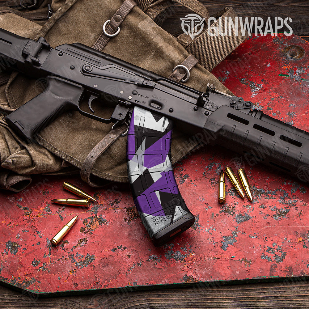Shattered Purple Tiger Camo AK 47 Mag Gun Skin Vinyl Wrap