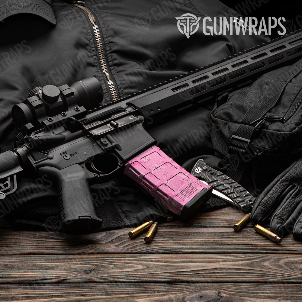 Battle Storm Elite Pink Camo AR 15 Mag Gun Skin Vinyl Wrap