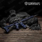 Classic Blue Midnight Camo AR 15 Gun Skin Vinyl Wrap