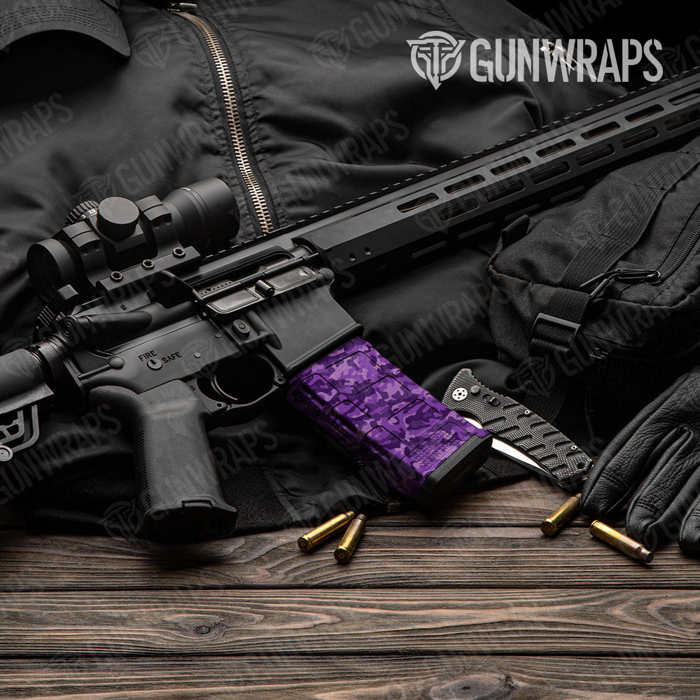 Classic Elite Purple Camo AR 15 Mag Gun Skin Vinyl Wrap