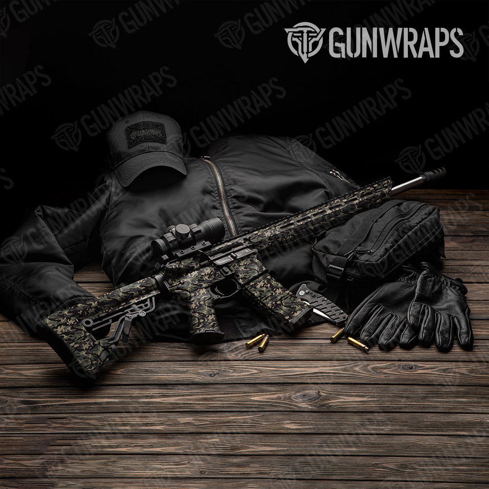 Classic Militant Charcoal Camo AR 15 Gun Skin Vinyl Wrap