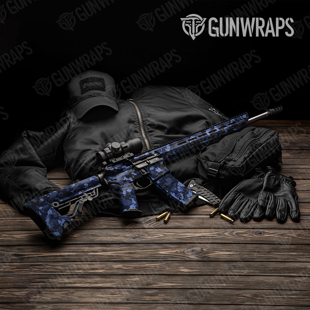 Cumulus Blue Midnight Camo AR 15 Gun Skin Vinyl Wrap