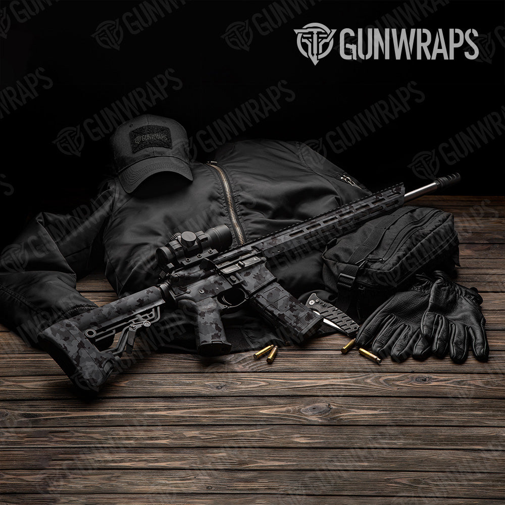 Cumulus Elite Black Camo AR 15 Gun Skin Vinyl Wrap