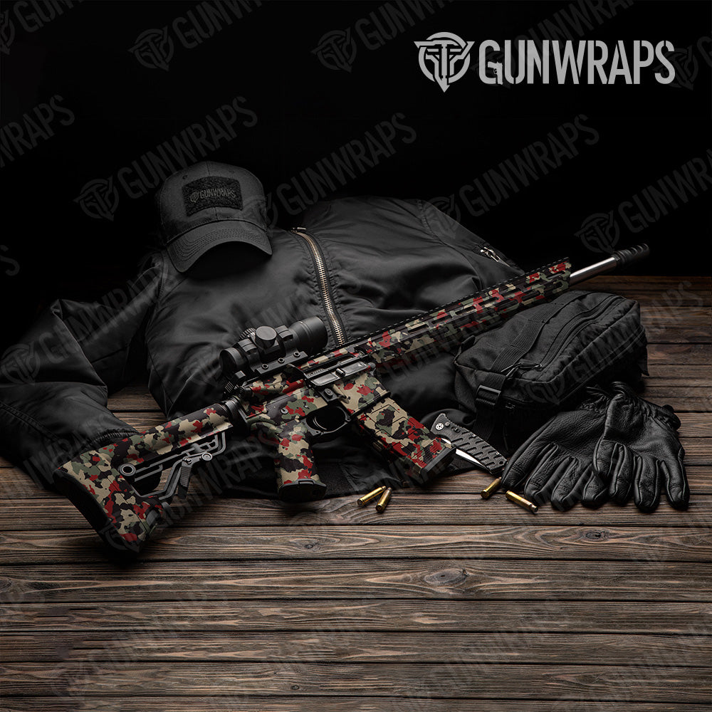 Cumulus Militant Red Camo AR 15 Gun Skin Vinyl Wrap