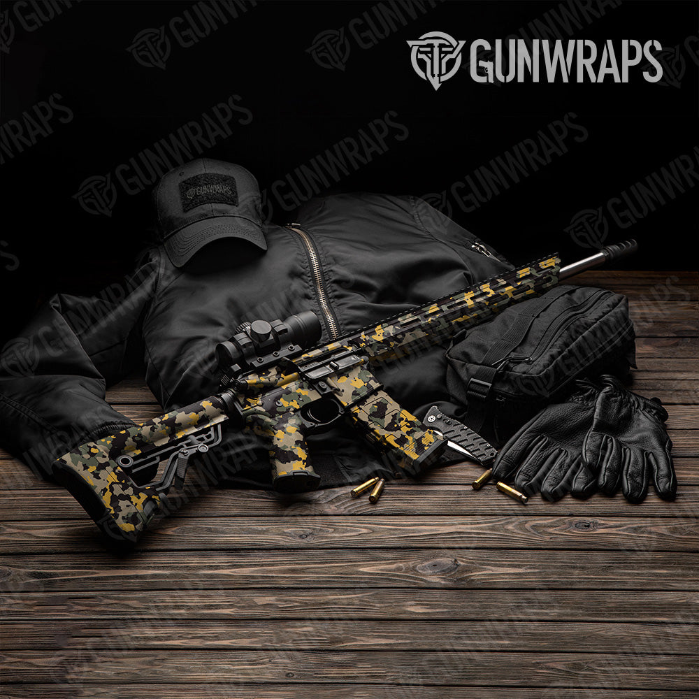 Cumulus Militant Yellow Camo AR 15 Gun Skin Vinyl Wrap