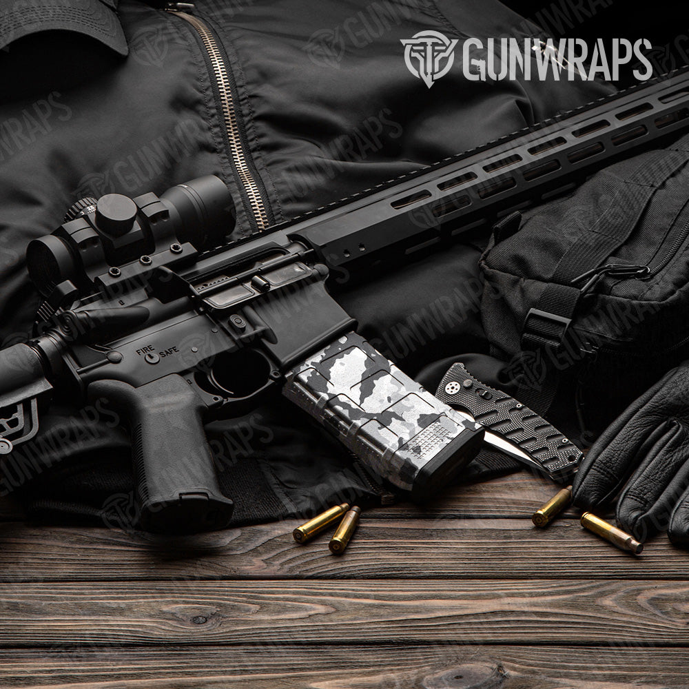 Cumulus Snow Camo AR 15 Mag Gun Skin Vinyl Wrap