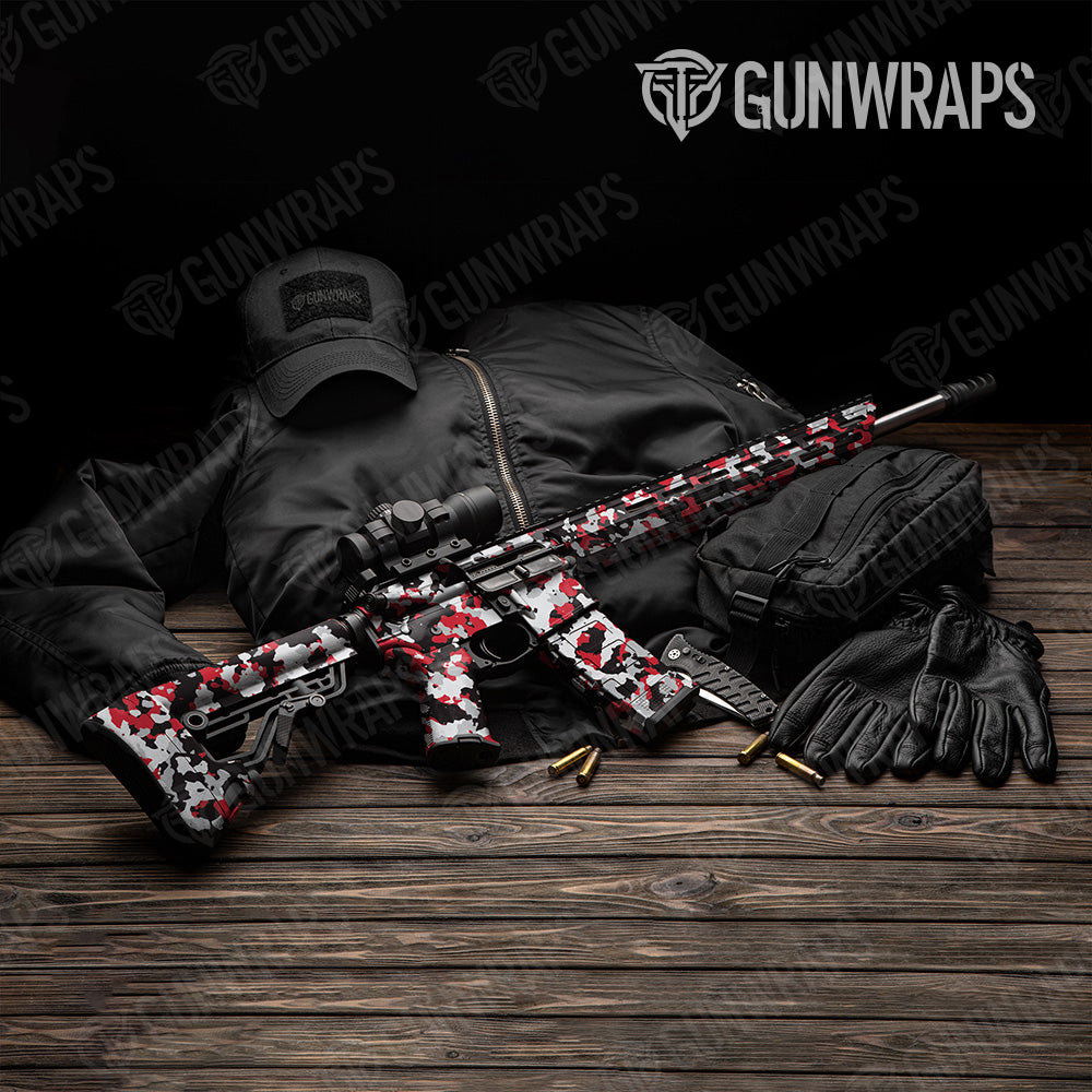 Cumulus Red Tiger Camo AR 15 Gun Skin Vinyl Wrap
