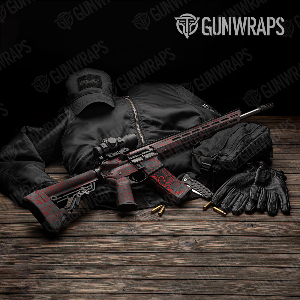 Damascus Red AR 15 Gun Skin Vinyl Wrap