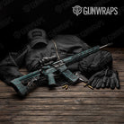 Damascus Tiffany Blue AR 15 Gun Skin Vinyl Wrap