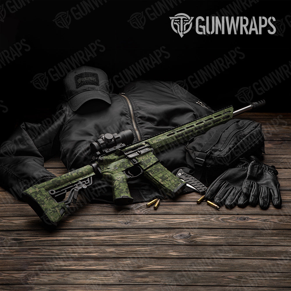 Digital Army Green Camo AR 15 Gun Skin Vinyl Wrap