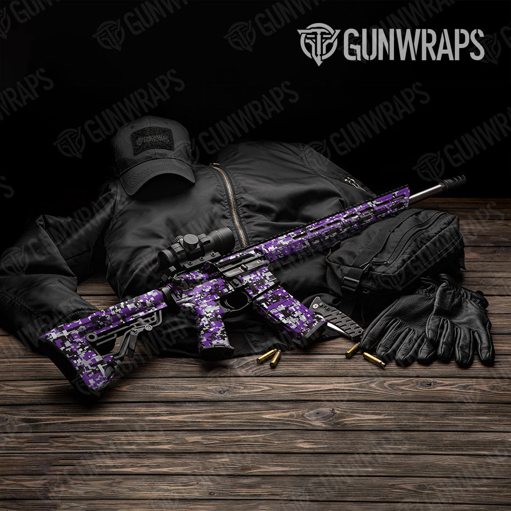 Digital Purple Tiger Camo AR 15 Gun Skin Vinyl Wrap