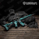 Digital Tiffany Blue Tiger Camo AR 15 Gun Skin Vinyl Wrap