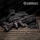 Digital Urban Red Camo AR 15 Gun Skin Vinyl Wrap