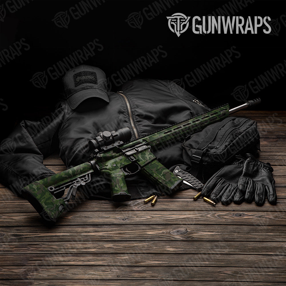 Erratic Army Dark Green Camo AR 15 Gun Skin Vinyl Wrap