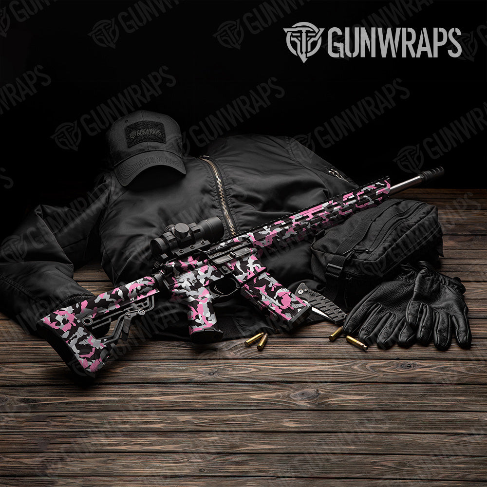 Erratic Pink Tiger Camo AR 15 Gun Skin Vinyl Wrap